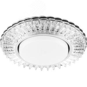 Светильник ДВО-15w GX53 без лампы со светодиодной подсветкой 4000К прозрачный хром