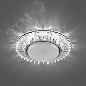 Светильник ДВО-15w GX53 без лампы со светодиодной подсветкой 4000К прозрачный хром 4