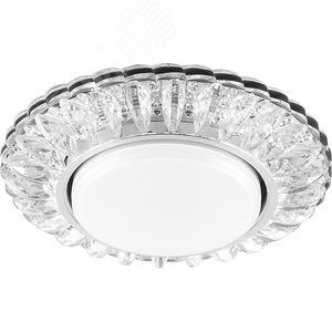 Светильник ДВО-15w GX53 без лампы со светодиодной подсветкой 4000К прозрачный хром (CD4026)