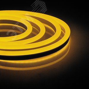 Лента светодиодная 9.6Вт/м 220В желтый IP67 120LED/м LS720 неоновая - Feron