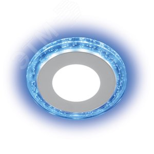 Светильник светодиодный ДВО-6w 4000K 480Лм со светодиодной синей подсветкой белый (AL2330)