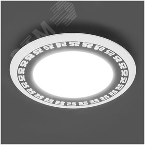 Светильник светодиодный ДВО-6w 4000K 480Лм со светодиодной подсветкой 4000К белый (AL2440)