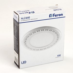 Светильник светодиодный ДВО-6w 4000K 480Лм со светодиодной подсветкой 4000К белый (AL2440) 6