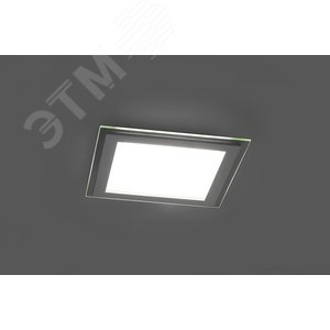 Светильник светодиодный ДВО-18w 4000K 1120Лм квадратный со стеклом белый 3