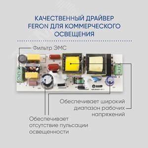 Светильник светодиодный трековый на шинопровод ДПО-50w 4000К 4500Лм черный (AL104) - фото 2