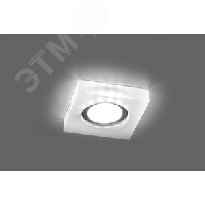 Светильник ИВО-50w G5.3 со светодиодной подсветкой 4000К квадратный белый матовый хром 2