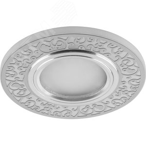 Светильник ИВО-50w G5.3 со светодиодной подсветкой 4000К белый матовый хром (CD951)