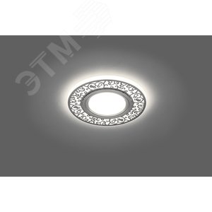 Светильник ИВО-50w G5.3 со светодиодной подсветкой 4000К белый матовый хром (CD951) 2