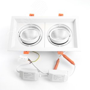 Светильник светодиодный ДВО-2х12w 4000K 2160Лм поворотный прямоугольный белый 2