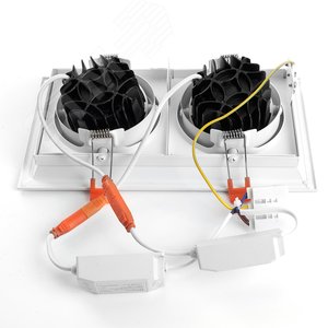 Светильник светодиодный ДВО-2х12w 4000K 2160Лм поворотный прямоугольный белый 3