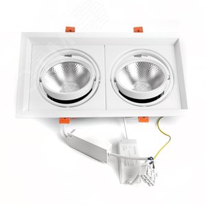 Светильник светодиодный ДВО-2х20w 4000K 3600Лм поворотный прямоугольный белый 2