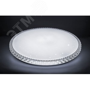 Светильник светодиодный ДБО-100w круглый матовый с эффектом Звездного неба регулировкой цветовой температуры 3000-6500К светового потока max 8500Лм и режима освещенности с пультом управления и таймером выключения 6