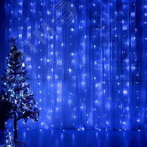 Гирлянда Занавес LED синий 2х1.5 м IP44 4