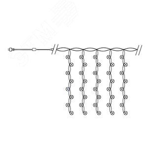 Гирлянда Занавес LED 5000К эффект стробов 2х1.5 м IP44 4