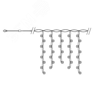 Гирлянда бахрома LED синий 5.3х0.7м IP44 4