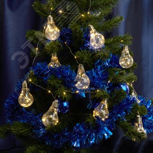 Гирлянда Лампочки LED 2700К 10 подвесов 3м от батареек (CL580)