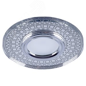 Светильник ИВО-50w G5.3 со светодиодной подсветкой 4000К прозрачный серебро