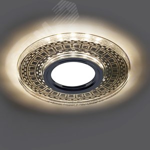 Светильник ИВО-50w G5.3 со светодиодной подсветкой 4000К прозрачный серебро 2