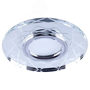 Светильник ИВО-50w G5.3 со светодиодной подсветкой 4000К прозрачный хром (CD983)