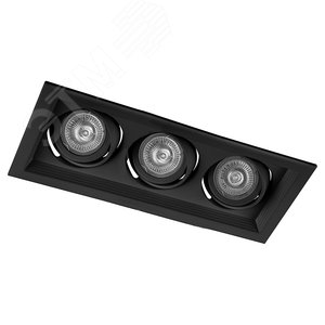 Светильник ИВО-3х50w G5.3 поворотный прямоугольный черный (DLT203)