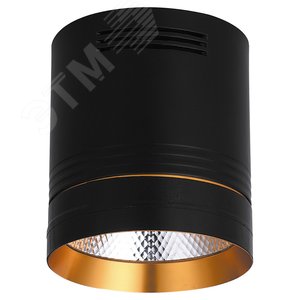 Светильник накладной светодиодный спот неповоротный AL521, 10W, 900Lm, 4000K, 35 градусов, черный c золотым кольцом | 32465 | FERON 2