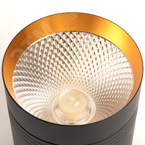 Светильник накладной светодиодный спот неповоротный AL521, 10W, 900Lm, 4000K, 35 градусов, черный c золотым кольцом | 32465 | FERON 3