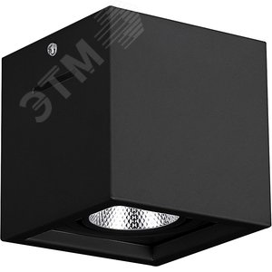 Светильник светодиодный ДПО-7w 4000К 630Лм поворотный квадратный черный (AL522)