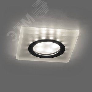 Светильник ИВО-50w G5.3 со светодиодной подсветкой 4000К квадратный белый матовый хром 2