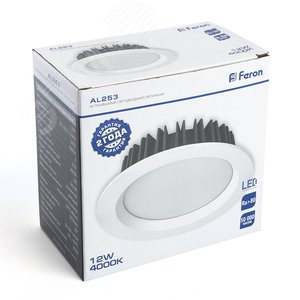 Светильник светодиодный ДВО-12w 4000К 1080Лм белый 6