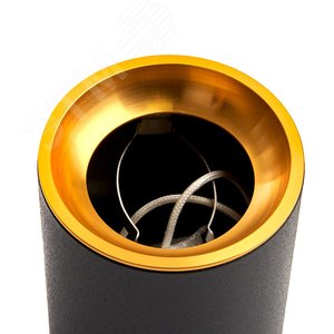 Светильник ДПО GU10 без лампы черный золото 2