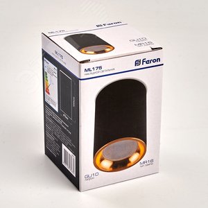 Светильник ДПО GU10 без лампы черный золото 5