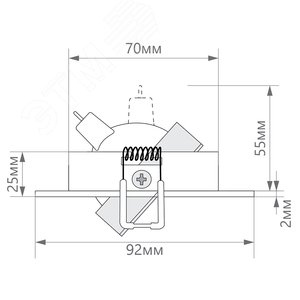 Светильник ИВО-50w G5.3 поворотный квадратный белый-хром 2