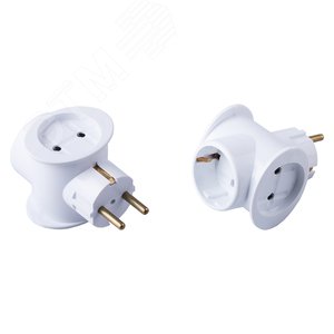 Сетевой разветвитель 250V, 6A ABS пластик, белый, ADP6-01-20 - фото 2