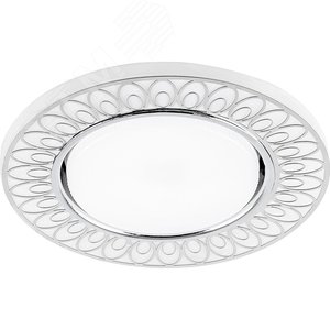 Светильник встраиваемый с белой LED подсветкой CD9913 потолочный GX53 без лампы, матовый белый, хром | 32981 | Feron - Feron