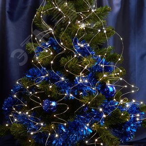 Гирлянда на елку LED белый 10 веток 2 м от батареек