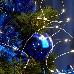 Гирлянда на елку LED белый 10 веток 2 м от батареек 2