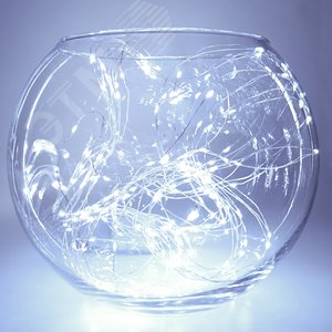 Гирлянда на елку LED белый 10 веток 2 м от батареек 3