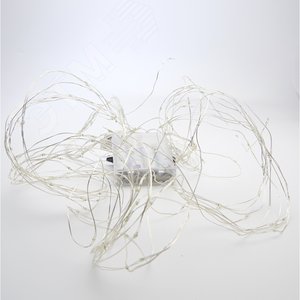 Гирлянда на елку LED белый 10 веток 2 м от батареек 4