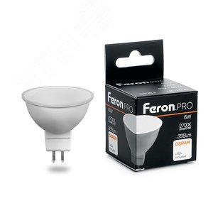 Лампа светодиодная LED 6вт 230в GU5.3 теплый .PRO - Feron