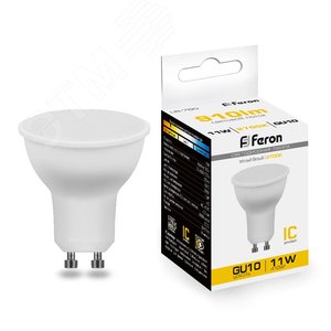 Лампа светодиодная LED 11вт 230в GU10 теплый - Feron