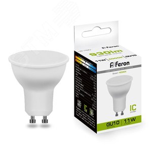 Лампа светодиодная LED 11вт 230в GU10 белый - Feron