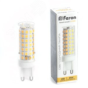 Лампа светодиодная LED 9вт 230в G9 теплый капсульная - Feron