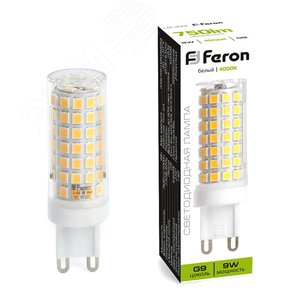 Лампа светодиодная LED 9вт 230в G9 белый капсульная - Feron
