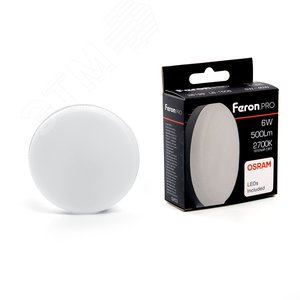 Лампа светодиодная LED 6вт GX53 теплый таблетка .PRO - Feron