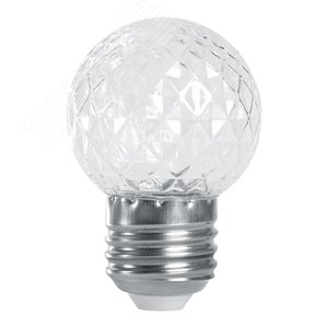 Лампа светодиодная LED 1вт Е27 строб синий шар - фото 3