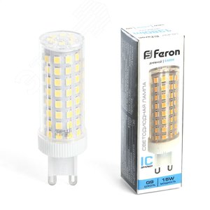 Лампа светодиодная LED 15вт 230в G9 дневной капсульная - Feron