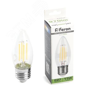 Лампа светодиодная, (11W) 230V E27 4000K прозрачная, LB-713 | 38273 | FERON - Feron