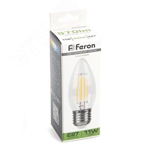 Лампа светодиодная, (11W) 230V E27 4000K прозрачная, LB-713 | 38273 | FERON - фото 6