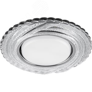 Светильник ДВО-15w GX53 без лампы со светодиодной подсветкой 4000К прозрачный хром (CD4037)