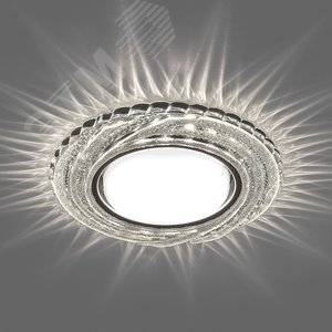 Светильник ДВО-15w GX53 без лампы со светодиодной подсветкой 4000К прозрачный хром (CD4037) 2